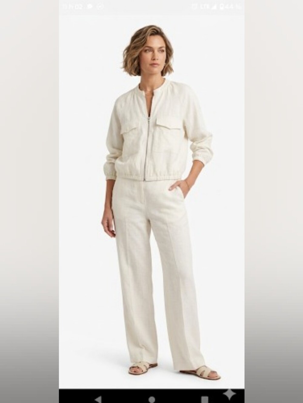 NWOT LINEN BLEND Medium pants and BOMBER JACKET Small
